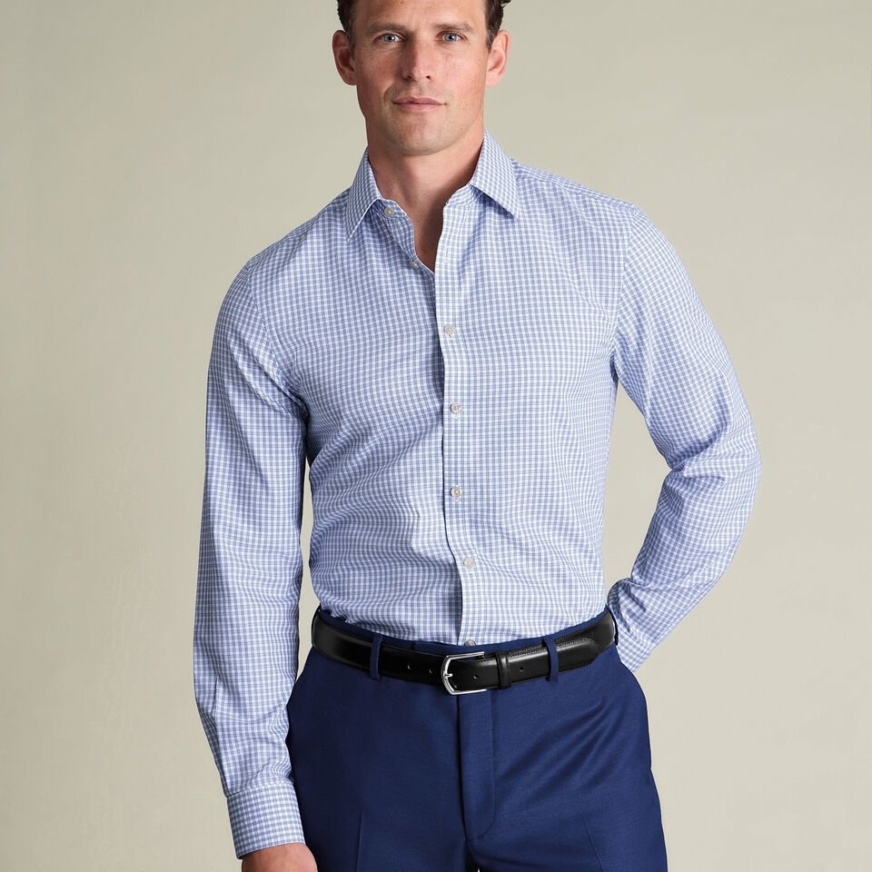 Charles Tyrwhitt Light Blue Check Dress Shirt